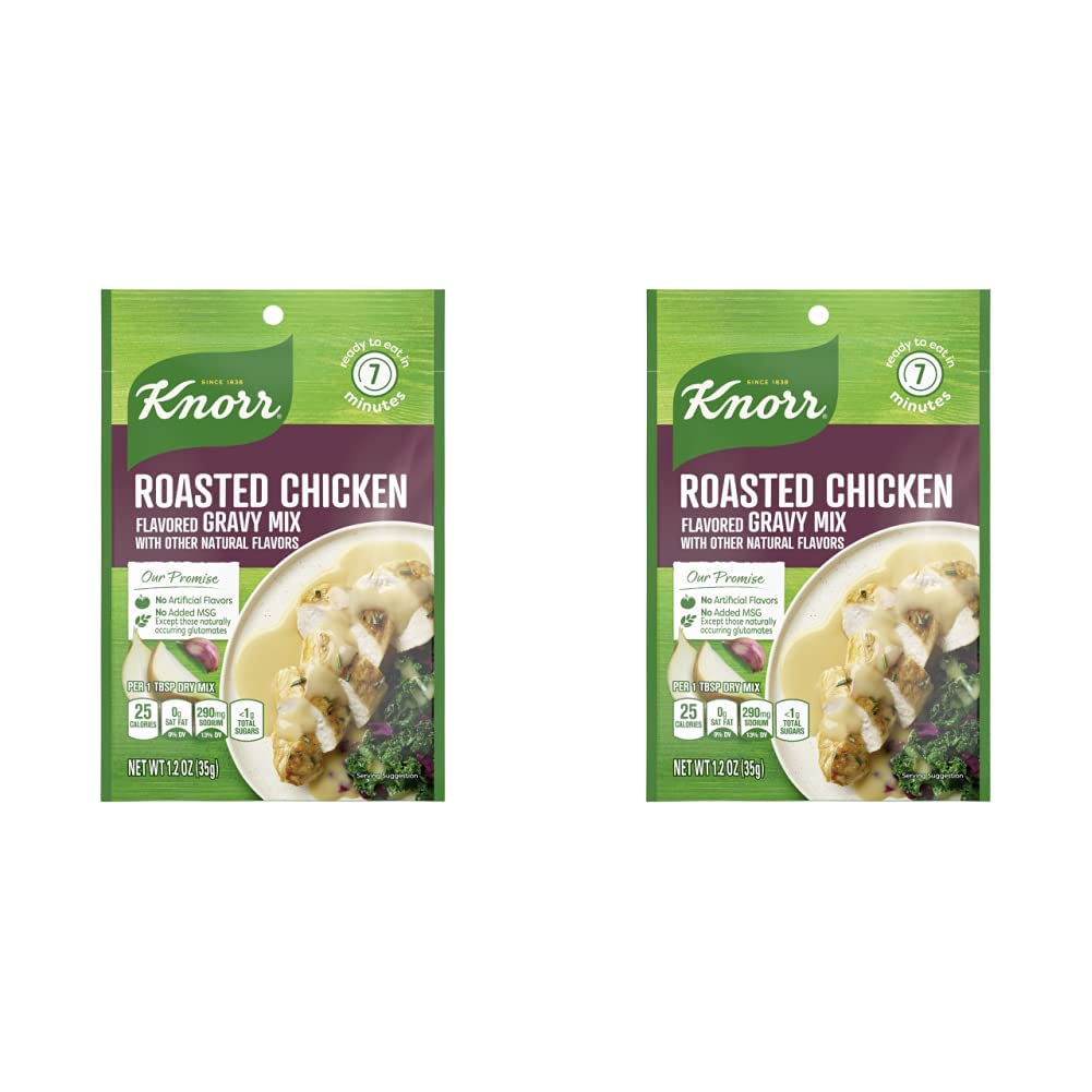 Knorr Gravy Mix For Delicious Easy Meals and Side Dishes Roasted Chicken Gravy No Artificial Flavors, No Added MSG 1.2 oz (Pack of 2)