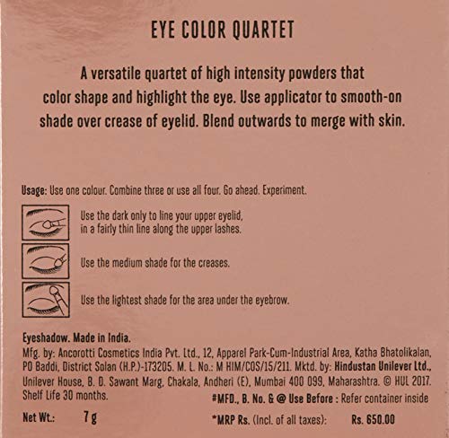 Lakme 9 to 5 Eye Color Quartet Eye Shadow, Mystic Nudes, 7 g