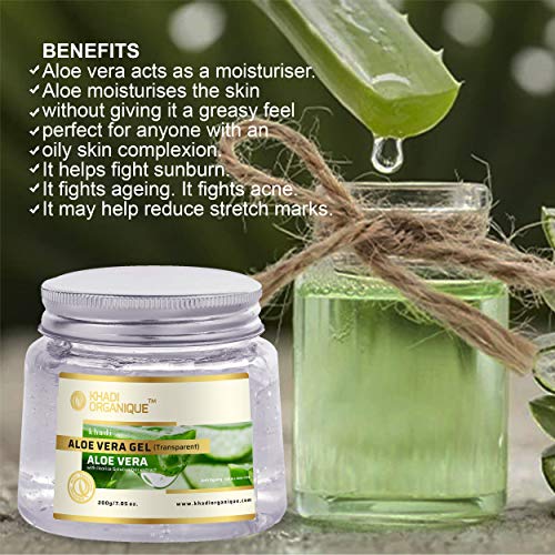 Khadi Organique Aloevera White Gel, 200GM - Pack of 2