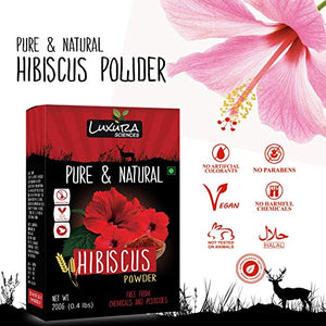 Luxura Sciences Hibiscus Powder For Hair Improvement 200 Grams, Hibiscus Flower Powder Natural.