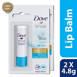 Dove Hydro Nourishing Lip Care with with aloe vera oil and vitamin E,Long lasting Lip Balm,24 hours Hydration, Imported,4.8gm,PO2, Blue