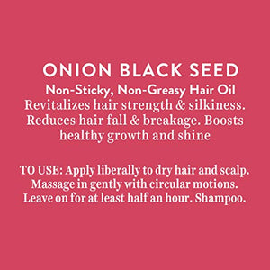 Biotique Onion Black Seed Hair Oil for Silky and Strong Hair, 200ml | Controls Hair Fall, Promotes Growth