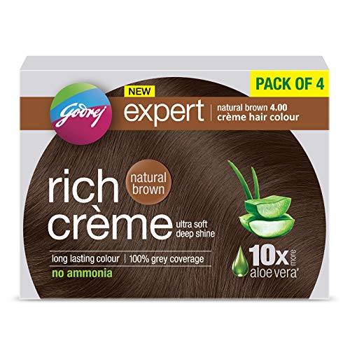 Godrej Expert Rich Creme Hair Colour (Shade 4.00, NATURAL BROWN), Pack of 4