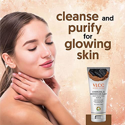 VLCC Charcoal & Moroccan Clay Deep Purifying Scrub (90gm), 90 g