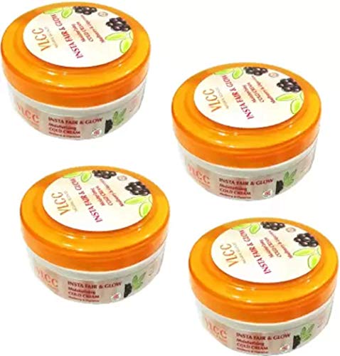 VLCC Insta Fair and Glow Moistorizing Cold Cream(75g) Set of 4 (300 G)