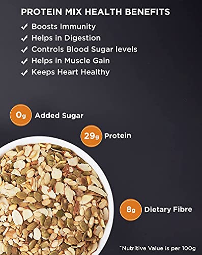 True Elements Protein Mix Seeds 125g - Roasted Seeds and Nut Mix, 28g Plant Protein | Protein Snacks | Seeds for Eating