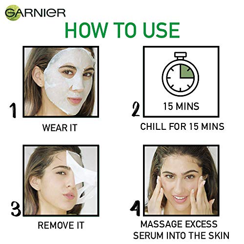 Garnier Skin Naturals Face Serum Sheet Mask (2 Each Of Light Complete, Charcoal, Sakura, Hydrabomb and Hydrabomb ) 421g (Pack of 10)