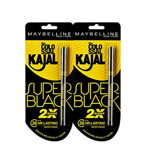 Maybelline New York Super Black Kajal, 0.7 g (Pack of 2)