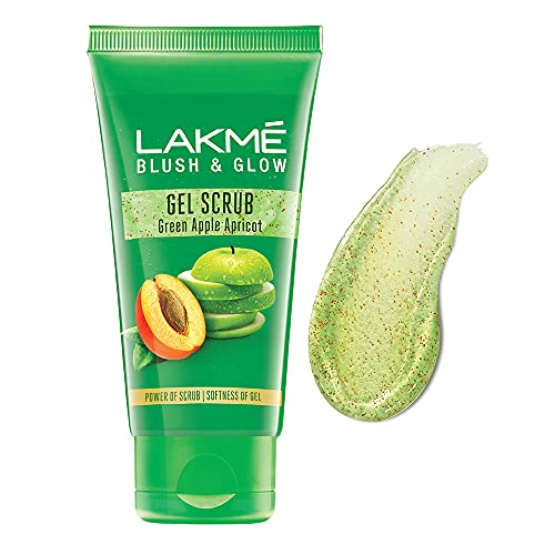 Lakmé Blush & Glow Green Apple Apricot Scrub, Gentle On Skin, Deep Cleansing Gel Scrub 100 g
