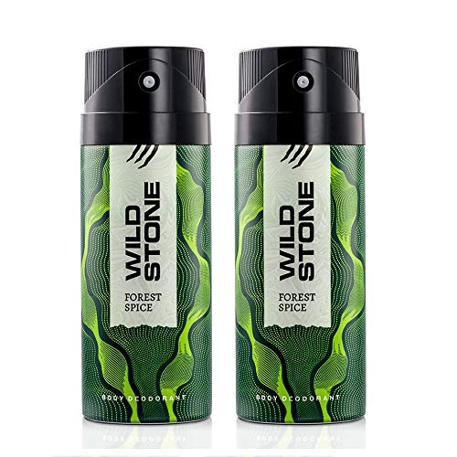 Wild Stone Forest Spice Deodorants For Men, Long Lasting Strong Masculine Fragrance - Pack of 2 (150ml each)