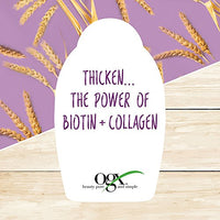 OGX Thick & Full + Biotin & Collagen Volumizing Shampoo for Thin Hair, Thickening Shampoo with Vitamin B7, Collagen & Hydrolyzed Wheat Protein, For Thicker, Fuller, Healthier looking hair, Sulfate Free Surfactant, No Parabens, 385 ml
