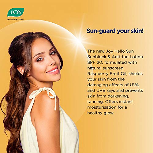 Joy Hello Sun Sunblock & Anti-Tan Lotion Sunscreen SPF 20 PA++, For All Skin Types 300 ml