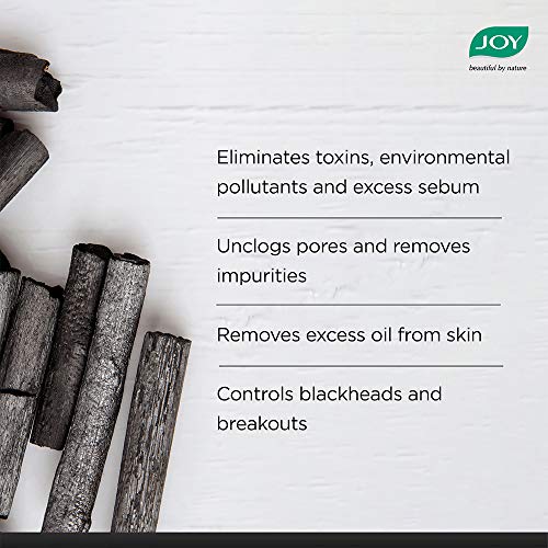 Joy Activated Charcoal Face Wash | Skin Purifying and Deep Detox | Fights Pollution, Blackheads, Whiteheads, Dark Spots, Acne and Pimples | Oil Control | Deep Pore Cleansing - Paraben Free -150 ml