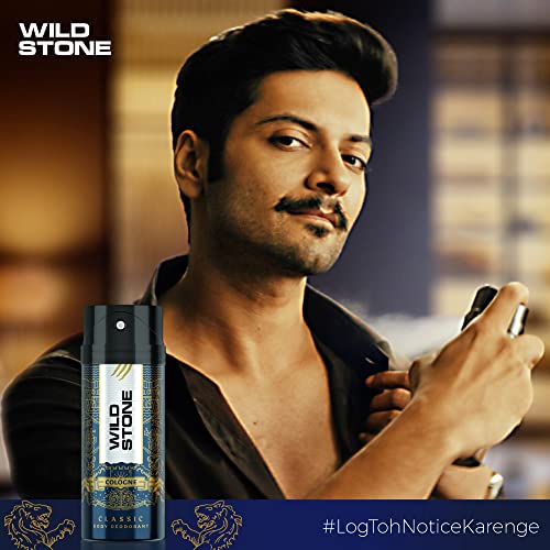 Wild Stone Classic Cologne Long Lasting Body Deodorants for Men, Pack of 2 (225ml each)