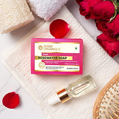 Khadi Organique Natural Herbal Rose Geranium Soap Pack of 4