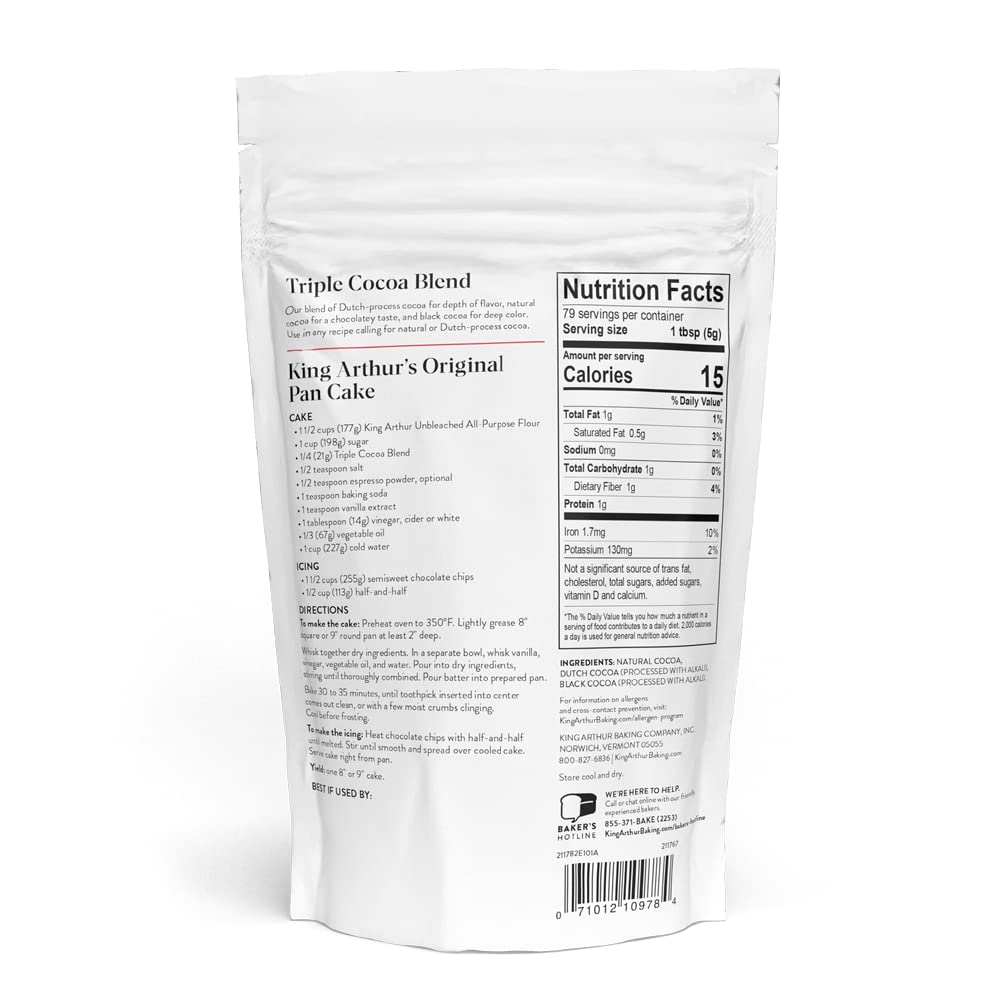 King Arthur Triple Cocoa Powder Blend, Perfect for Baking, 14oz