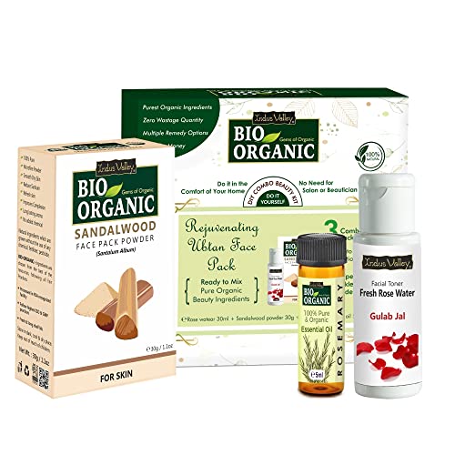 INDUS VALLEY Rejuvenating Ubtan Face Pack Sandalwood ,Rose Water ,Rosemarry Oil - (30g,30+5ml)