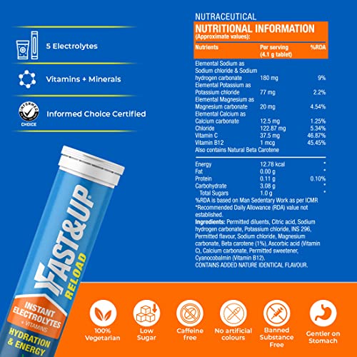 Fast&Up Reload Instant Energy and Hydration Sports Drink - 20 Effervescent Tablets - Forest Fruits Flavour
