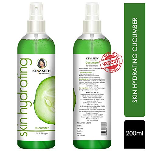 KEYA SETH AROMATHERAPY, DEVICE OF DROP Skin Hydrating Cucumber Toner-Anti Pigmentation, Soothes, Sunburn Treats Open Pores with Cucumber Extract for Sensitive Skin 200ml