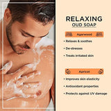 The Man Company Relaxing Oud Bath Soap Bar with Agarwood & Apricot ( Combo Pack of 4 ) for Long-Lasting Freshness | Glowing, Soft & Supple Skin | Refreshing Fragrance | All Skin Types-100gm-BUY 3 GET 1 FREE