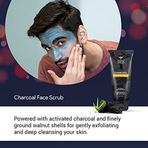 Bombay Shaving Company Charcoal De-Tan & Detox Gift Kit | Charcoal Face Wash, Charcoal Scrub, Charcoal Peel-Off Mask, Charcoal Face Pack, Charcoal Sheet Face Mask | Gift Kit for Men
