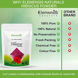 Elemensis Naturals Pure Hibiscus powder for hair growth, hair mask, face Mask, (100Gm)