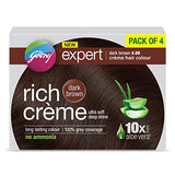 Godrej Expert Rich Crème Hair Colour Shade 4.06 DARK BROWN, Pack of 4