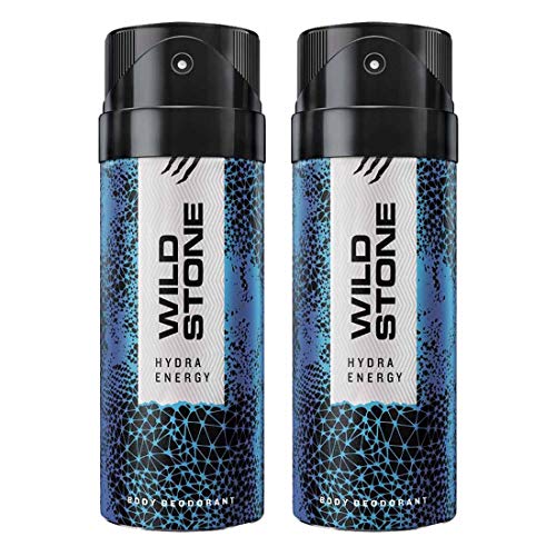 Wild Stone Hydra Energy Deodorants for Men, Long Lasting Strong Masculine Fragrance, Pack of 2 (150ml each)