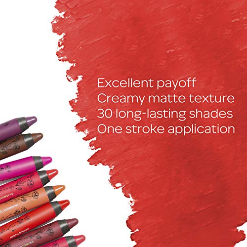 Faces Canada Ultime Pro Matte Lip Crayon Runway Ready 31 2.8 g With Free Sharpener (Red)