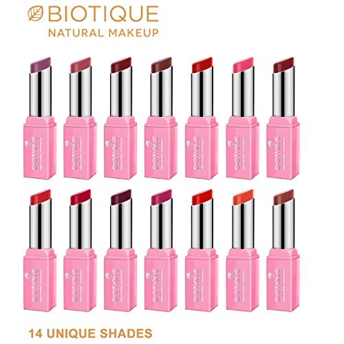 Biotique Natural Makeup Starshine Matte Lipstick, Pansy Popsicle