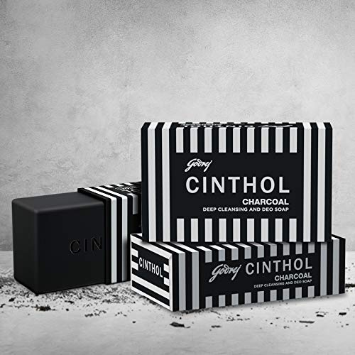 Cinthol Charcoal Deep Cleansing and Deo Bath Soap for Oil-free Skin, Pack of 3 (125g each)