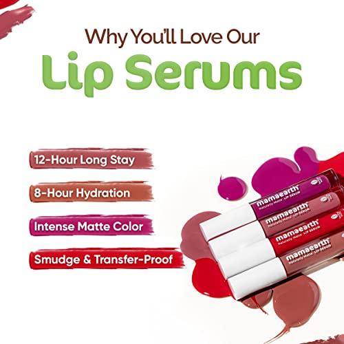 Mamaearth Naturally Matte Lip Serum - Matte Liquid Lipstick with Vitamin C & E For Upto 12 Hour Long Stay - 05 Pink Daffodil (Pink) - 3 ml