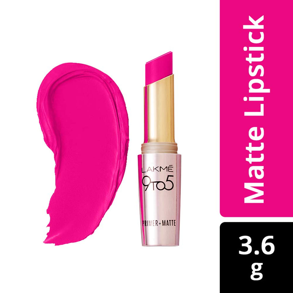 Lakmé 9 to 5 Primer Matte Lip Color, Pink Post MP20, 3.6g