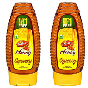 Dabur Honey :100% Pure World's  No.1 Honey Brand with No Sugar Adulteration , Squeezy Pack - 400g (Buy 1 Get 1 Free)