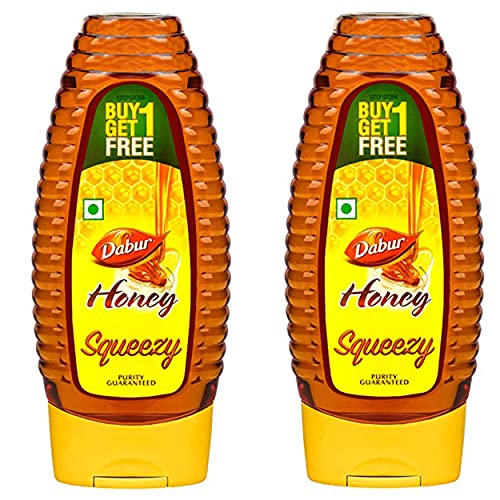 Dabur Honey :100% Pure World's  No.1 Honey Brand with No Sugar Adulteration , Squeezy Pack - 400g (Buy 1 Get 1 Free)