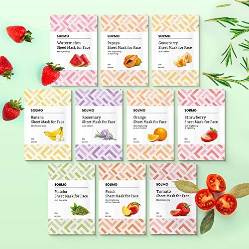 Solimo Face Sheet Mask, Matcha
