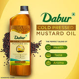 DABUR Cold Pressed Mustard Oil -1L : Healthy Cooking Oil with the Goodness of Omega 3 & 6