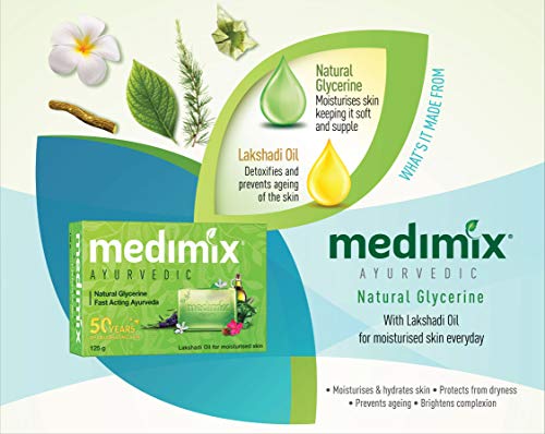 Medimix Ayurvedic Natural Glycerine Bathing Bar, 125 g (Pack of 3)