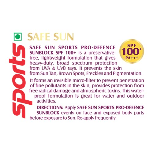 Lotus Herbals Safe Sun Sports Pro-Defence Cream Sunblock SPF 100+, Pa+++, 40 g