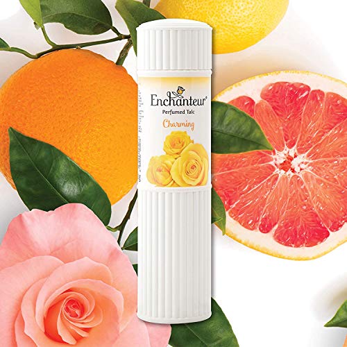 Enchanteur Charming Perfumed Talc for Women, 250g with Roses, Muguets & Cedarwood Extracts