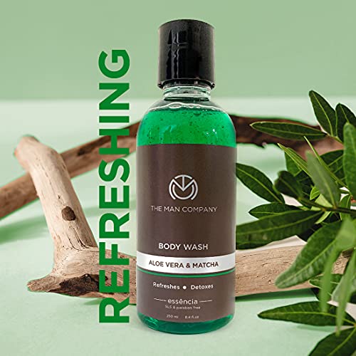 The Man Company Body Wash with Aloe Vera & Matcha | Soap Free Shower Gel for Glowing & Smooth Skin | SLS & Paraben-Free - 250 ml