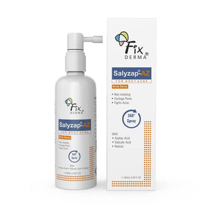 Fixderma Salyzap-AZ Body Acne Treatment spray | For Acne on body parts like Back, Upper arms | Acne breakouts | Acne Scars | Non-greasy Spray | Paraben free | Unclog Pores, 100ml