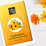 Good Vibes Calendula Anti-Dryness Sheet Mask (Pack of 3) | Lightweight Hydrating Moisturizing Softening Face Serum Sheet Mask For All Skin Types | No Animal Testing
