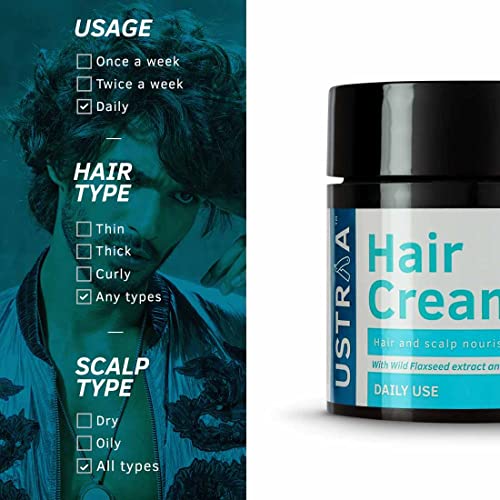 Ustraa Hair Cream for Men - For Daily Use - (Set of 2) Style & nourishment - Non-sticky, Non-oily - Sulphate & Paraben FREE