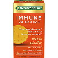 Nature's  Bounty Immune 24 Vitamin C, D & Zinc for Immune Support, 1000 mg Softgels, 50 Count