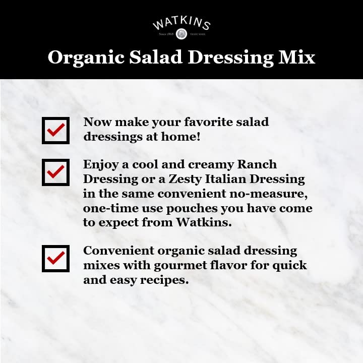 Watkins Organic Ranch Salad Dressing Mix, 0.85 oz. Packets, 12-Pack