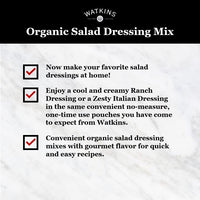 Watkins Organic Italian Salad Dressing Mix, 0.85 oz. Packets, 12-Pack