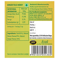 TE-A-ME Charge Ginger Tulsi Honey Herbal Infusion Tea, 25 Infusion Tea Bags | 100% Caffeine Free