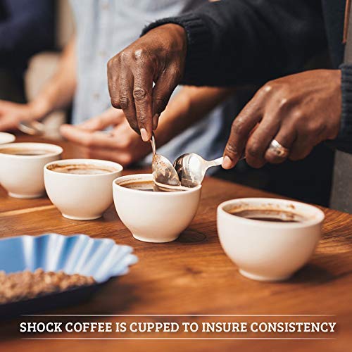 Shock Coffee Single Serve Cups. Up to 50% more Caffeine than Regular Coffee. 12 count - Compatible with Keurig K-Cup Brewers 2.0