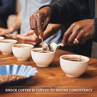 Shock Coffee Single Serve Cups. Up to 50% more Caffeine than Regular Coffee. 12 count - Compatible with Keurig K-Cup Brewers 2.0